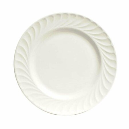 TUXTON CHINA Meridian American 9.5 in. Embossed Plate - White - 2 Dozen MEA-094